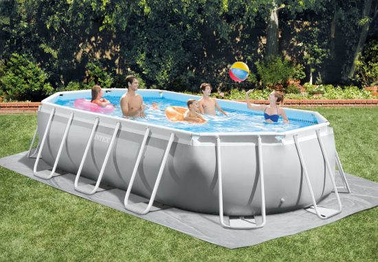 Intex Prism Frame Oval Pool Set 20ft X 10ft X 48" With Pool Cover , Ground Cloth , Ladder & Water Filter Pump - Image 4