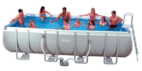 INTEX ( 24 ft x 12 ft x 52" ) Ultra Frame™ Rectangular Pool Set With Sand Filter Pump - Image 2