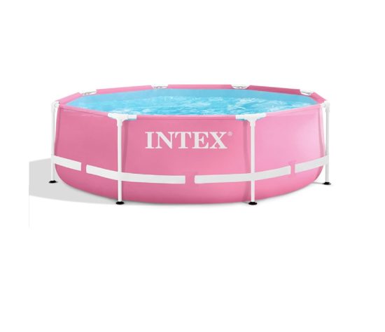 Intex Pool 8ft x 30" Round Metal Frame Pool Pink - Image 6