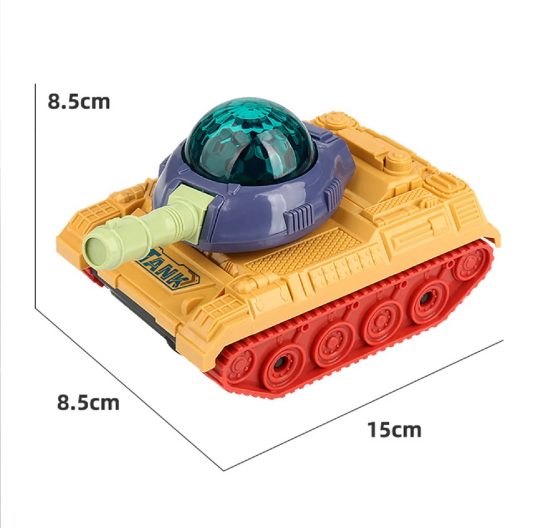 Tank Toy Cartoon Tank 3D Light & Music With Rotation Battery Operated - Image 3