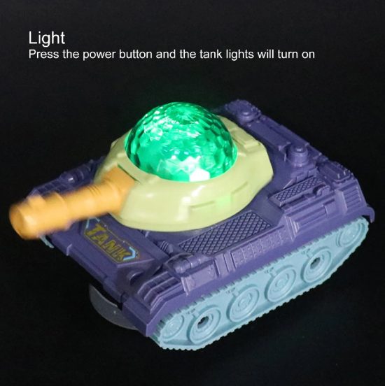 Tank Toy Cartoon Tank 3D Light & Music With Rotation Battery Operated - Image 4