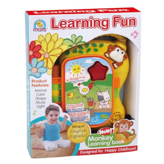 Monkey Learning Book with Light, Music and Voice (English & Spanish) - Image 2