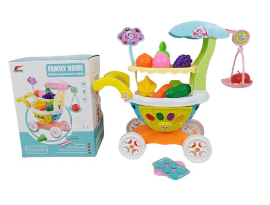 Trolly Toy Food Stall Family Home Multifunctional Musical Trolly