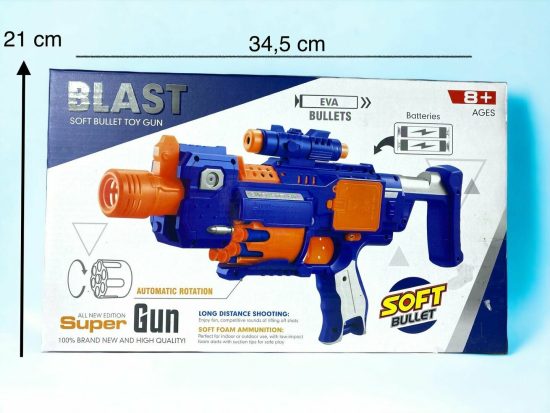 Super Blast Toy 6 Loaded Auto Rotating Soft Bullet Battery Operated 3+ Years - Image 4