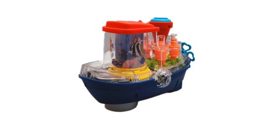 Boat Toy Gear Land Ship 3D Light Music & Rotations Battery Operated - Image 3