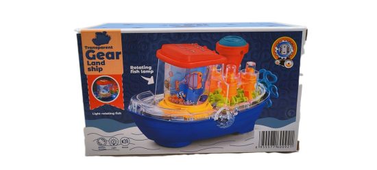 Boat Toy Gear Land Ship 3D Light Music & Rotations Battery Operated - Image 2